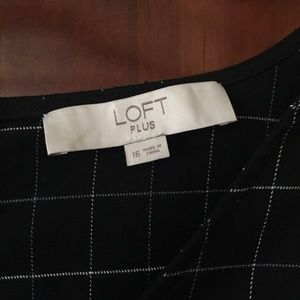 LOFT Dresses - LOFT PLUS WINDOWPANE FLUTTER SHIFT DRESS size 16 LOFT Dresses - LOFT PLUS WINDOWPANE FLUTTER SHIFT DRESS size 16